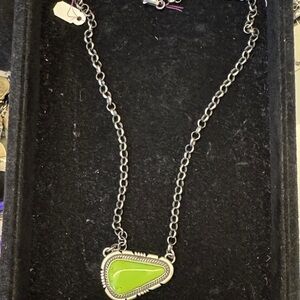 Gaspeite Stone Pendant Necklace